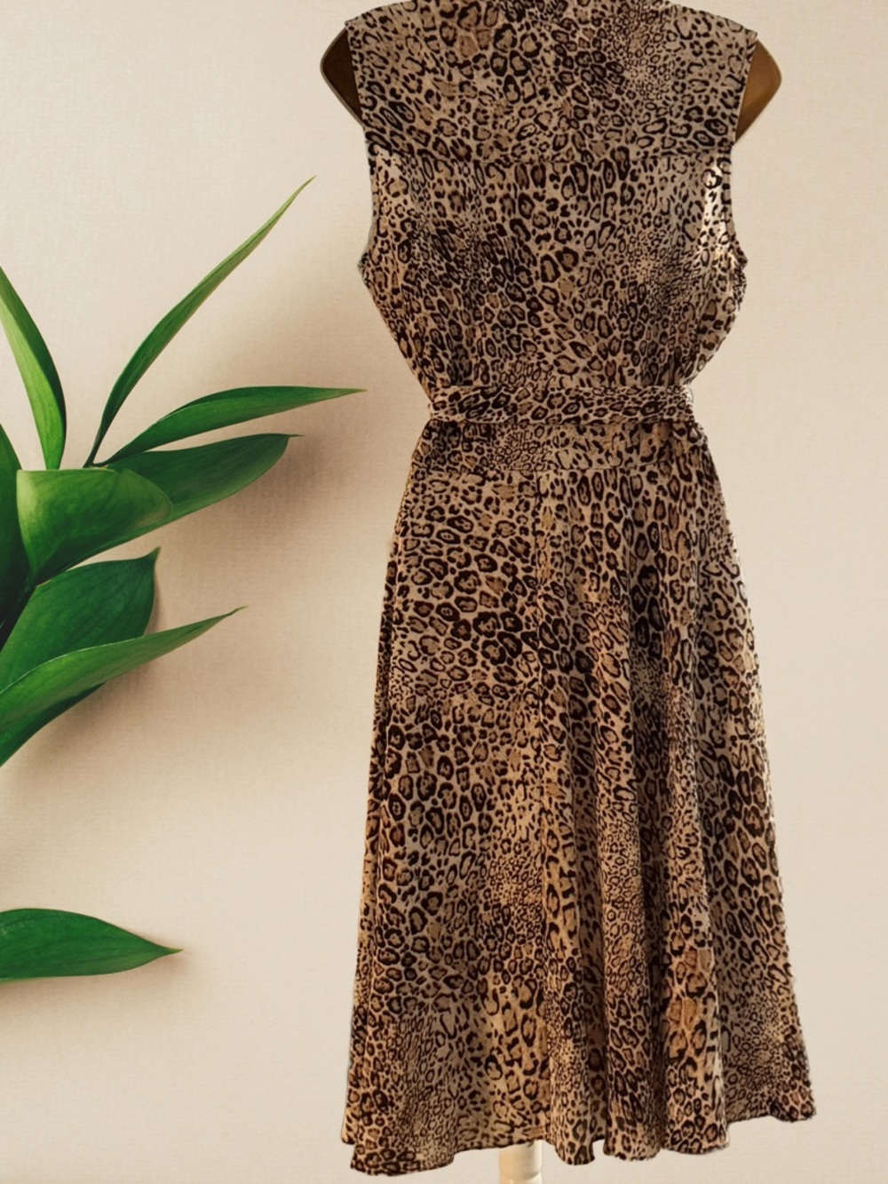 NWT Leopard Print Midi Dress by Nanette Lepore Brown/Black Retail $128.00